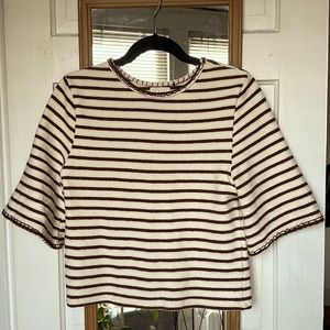 Maroon striped cotton blouse
